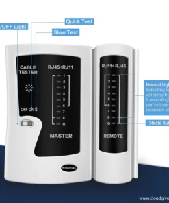 Network Ethernet Cable Tester for LAN RJ45 Cat5 Cat5e Cat6 Cat6a Cat7 UTP/Shielded Cable and RJ11 RJ12