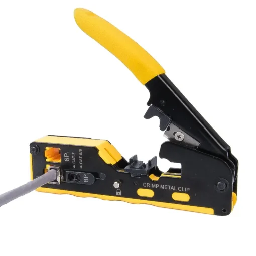 RJ45 Pass-Through Crimp Tool for Cat6/Cat5 Ethernet | Crimper, Cutter & Wire Stripper