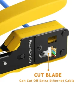 RJ45 Pass-Through Crimp Tool for Cat6/Cat5 Ethernet | Crimper, Cutter & Wire Stripper