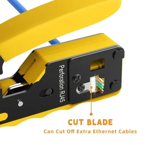 RJ45 Pass-Through Crimp Tool for Cat6/Cat5 Ethernet | Crimper, Cutter & Wire Stripper